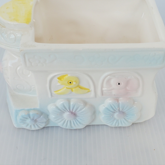 Rubens Originals Animal Train Planter Baby Nursery Chick Elephant Taiwan Vtg 80s - Picture 2 of 8